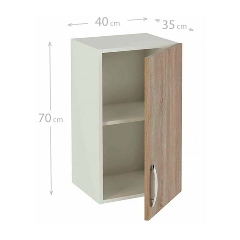 

Meka Block - Mueble alto para cocina 1 puerta Color ROBLE