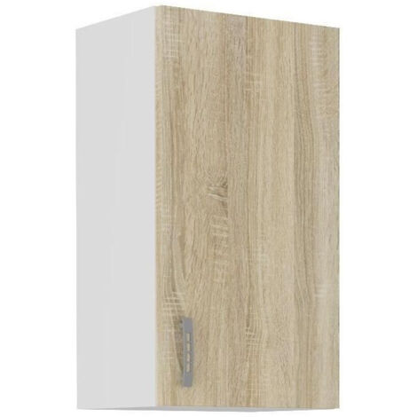 Mueble Alto SARA - 1 puerta - Decor roble Sonoma - L40xP31xH71,5 cm - Fabricado en Polonia