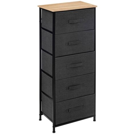 Mueble alto tissa con 5 cajones gris oscuro - 5five