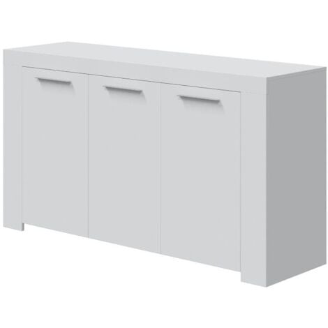 Mueble aparador 3 puertas salón comedor color blanco artik 144x80x42 cm