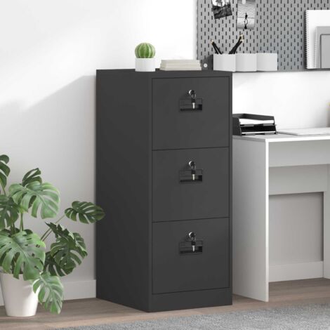 Mueble archivador con cajón Geométrico Negro 44 x 50 x 106.5 cm