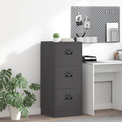Mueble archivador con cajón Negro 45,5 x 42 x 106,5 cm