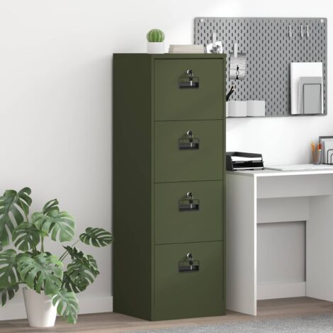 Mueble archivador con cajón Verde Oliva 45,5 x 42 x 139 cm