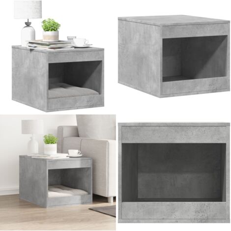 Mueble arenero de gatos madera gris hormigón 47x59x42 cm - Caja para arenero - Arenero para gatos