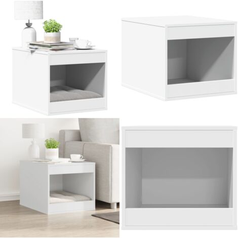Mueble arenero para gatos madera ingeniería blanco 47x59x42 cm - Caja para arenero - Arenero para gatos