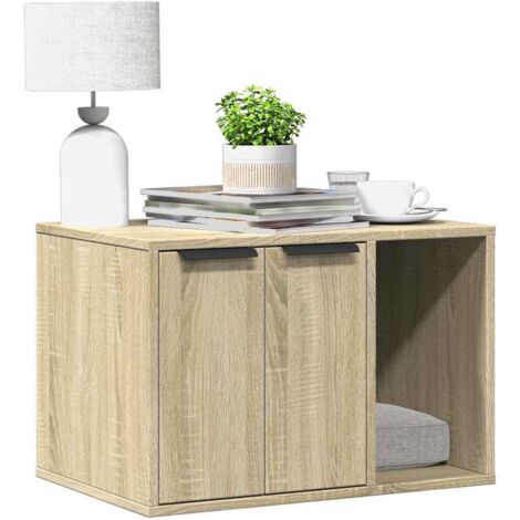 Mueble arenero para gatos madera roble  60x40x40 cm