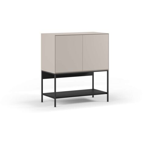 Mueble auxiliar 2 puertas abatibles md-Nina acabado crema/negro. 90cm(alto) 80cm(ancho) 40cm(prof.)