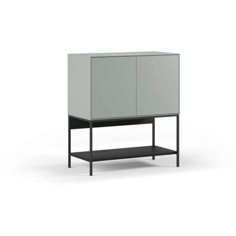 Mueble auxiliar 2 puertas abatibles md-Nina acabado verde/negro. 90cm(alto) 80cm(ancho) 40cm(prof.)