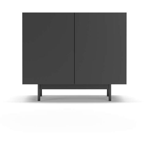 Mueble auxiliar 2 puertas abatibles modelo 601-1 acabado en grafito. 78 cm (alto) x 90 cm (ancho) x 34 cm (prof.)