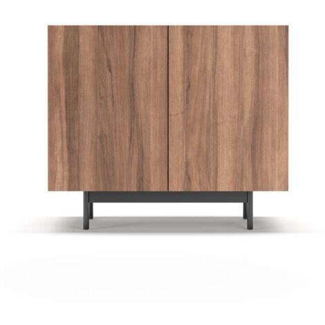 Mueble auxiliar 2 puertas abatibles modelo 601-1 acabado en nogal claro. 78 cm (alto) x 90 cm (ancho) x 34 cm (prof.)