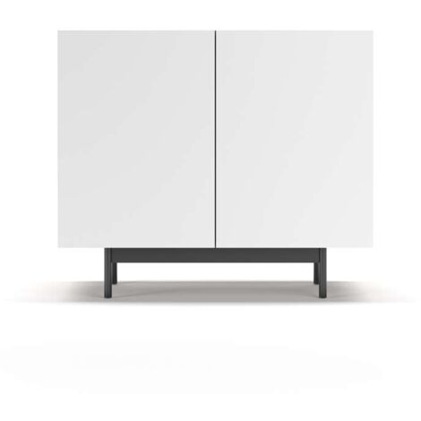 Mueble auxiliar 2 puertas abatibles modelo 601-1 acabado en nogal claro/blanco. 78 cm (alto) x 90 cm (ancho) x 34 cm (prof.)