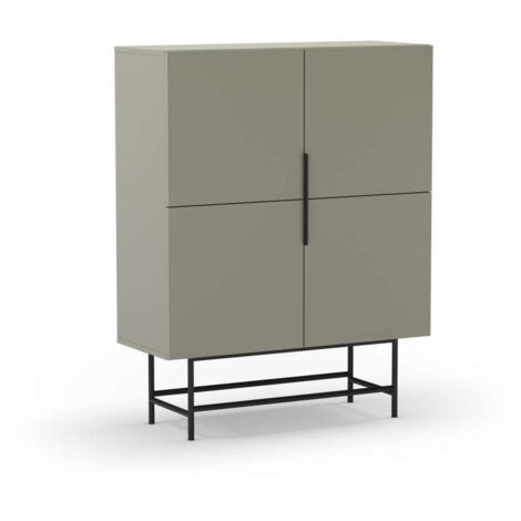 Mueble auxiliar 4 puertas abatibles modelo Elena acabado verde/negro. 128cm(alto) 100cm (ancho)  40cm(prof.)