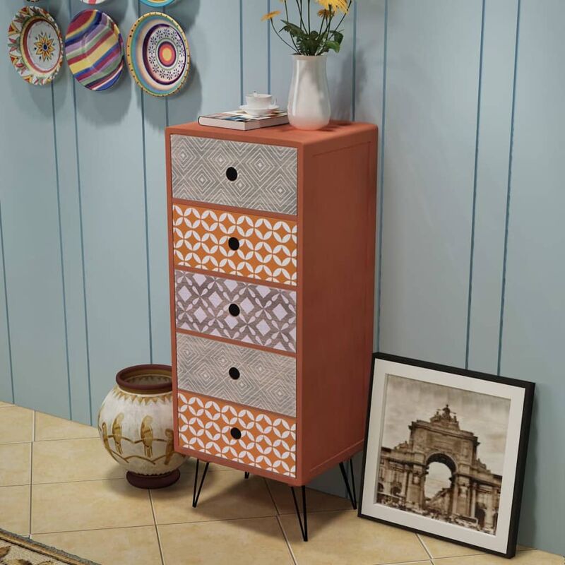 

Mueble auxiliar con 5 cajones marrón - Marrón