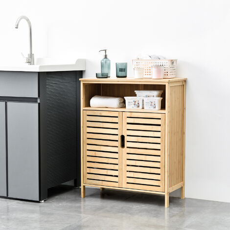 Mueble auxiliar Eslöv bambú 81 x 66 x 31 cm natural [en.casa]