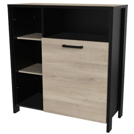 Tectake Mueble auxiliar Durham 38,5x31,5x81cm - Madera industrial oscura,  rústica