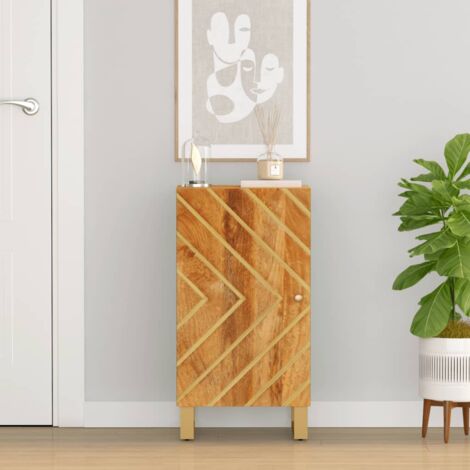 Mueble auxiliar madera maciza mango marrón/negro 40x33,5x75 cm vidaXL358342