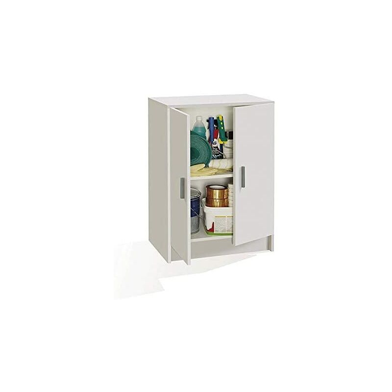 

Mueble Auxiliar Mesa Cocina con cajón y Dos Puertas, Color Blanco, Medidas: 80 Alto x 59 Ancho x 37cm de Fondo