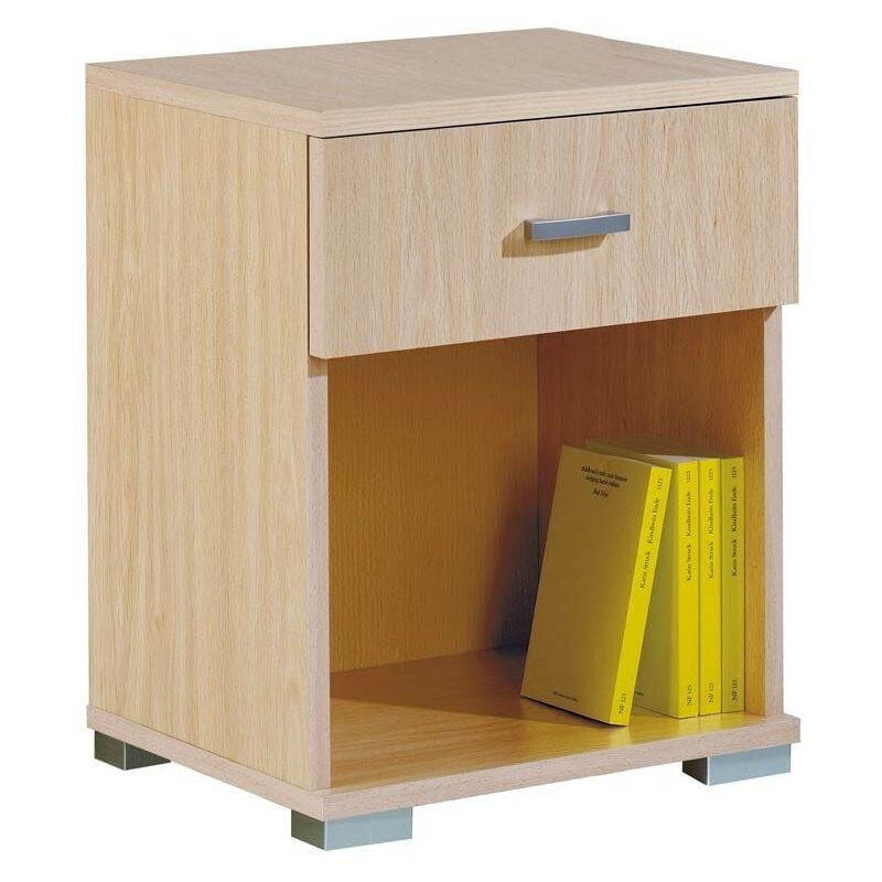 

Mueble Auxiliar mesita 1 Cajon 1 Hueco habitacion despacho Dormitorio Color Haya 50x40x31