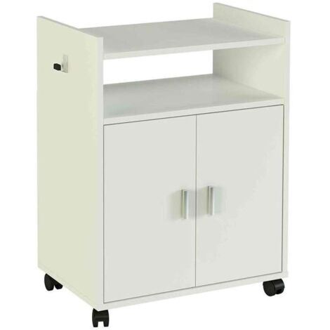 Mueble auxiliar microondas en acabado color blanco 79,5 cm(alto)60 cm(ancho)40 cm(largo) Color BLANCO