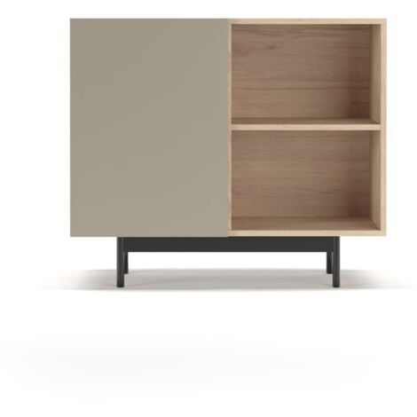 Mueble auxiliar modelo 601-2 acabado en roble/arena. 78 cm (alto) x 90 cm (ancho) x 34 cm (prof.)