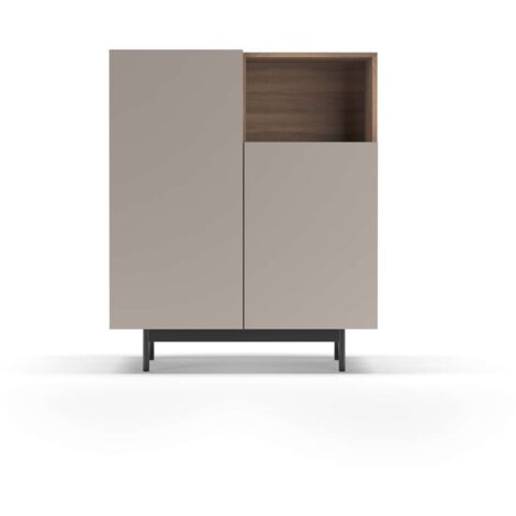Mueble auxiliar modelo-602-1 acabado nogal/arena, 110 cm (alto) x 90 cm (ancho) x 34 cm (prof.)