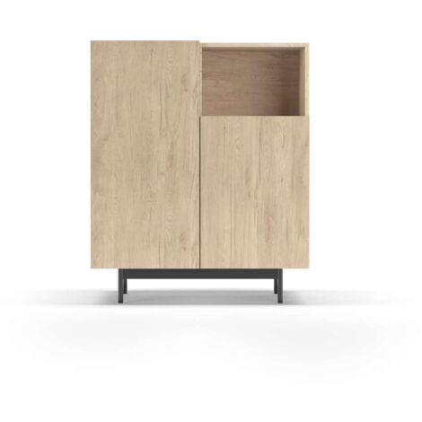 Mueble auxiliar modelo-602-1 acabado roble, 110 cm (alto) x 90 cm (ancho) x 34 cm (prof.)