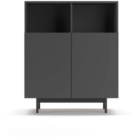 Mueble auxiliar modelo 602-2 acabado en grafito. 110 cm (alto) x 90 cm (ancho) x 34 cm (prof.)