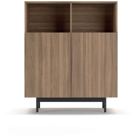 Mueble auxiliar modelo 602-2 acabado nogal, 110 x 90 x 34 (alto x ancho x fondo)