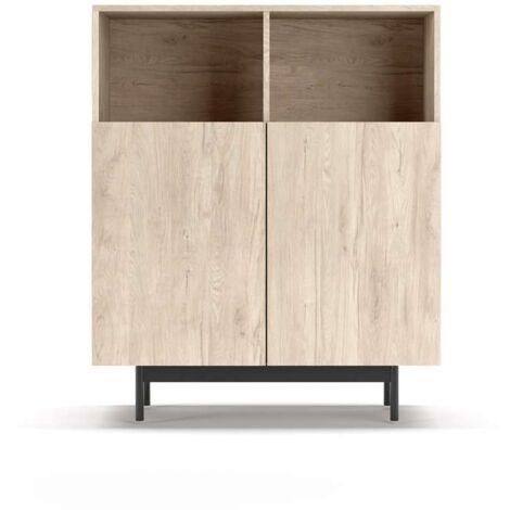 Mueble auxiliar modelo-602-2 acabado roble, 110 cm (alto) x 90 cm (ancho) x 34 cm (prof.)