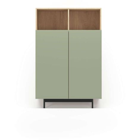 Mueble auxiliar modelo 603-1 acabado roble/verde, 110 x 90 x 34 (alto x ancho x fondo)