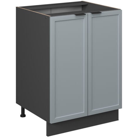 Mueble bajo de cocina Fame-Line, Azul claro-gris, 60 cm sin encimera, Vicco