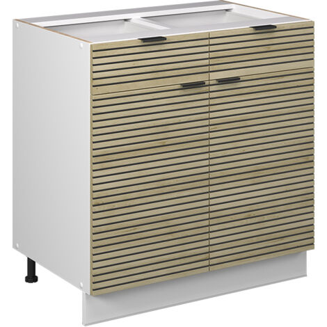 Mueble bajo de cocina Fame-Line, Panel de roble, 80 cm sin encimera, Vicco