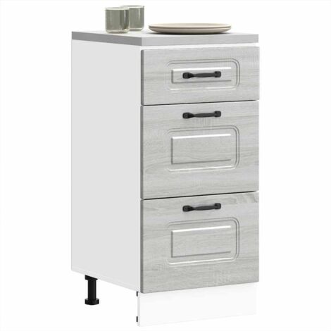 Mueble bajo de cocina Kalmar gris  madera de ingeniería