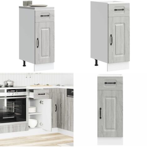 Mueble bajo de cocina Kalmar gris sonoma madera de ingeniería - Almacenamiento bajo cocina - Madera de ingeniería