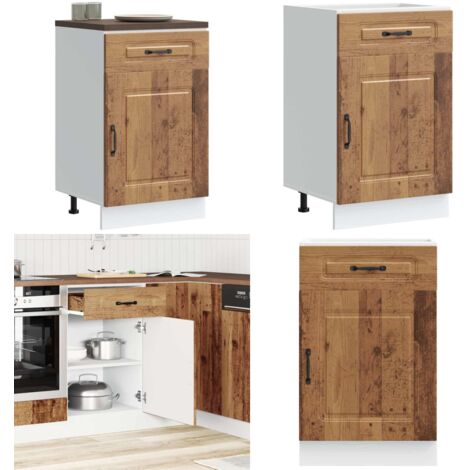 Mueble bajo de cocina Kalmar madera antigua de ingeniería - Almacenamiento de cocina - Gabinete de cocina
