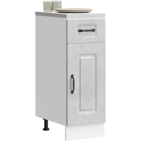 Mueble bajo de cocina Kalmar madera de ingeniería gris hormigón