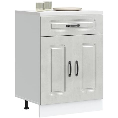 Mueble bajo de cocina Kalmar madera de ingeniería gris hormigón