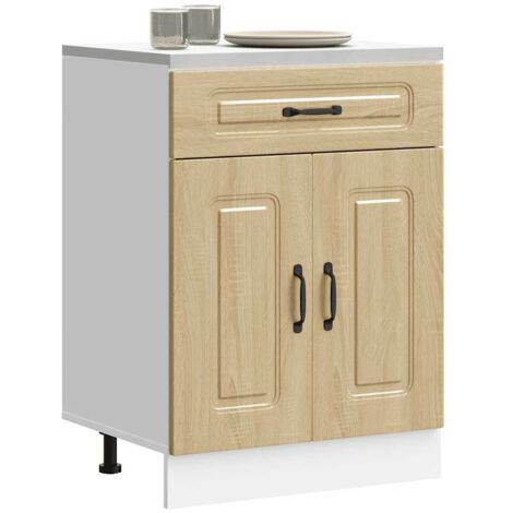 Mueble bajo de cocina Kalmar madera ingeniería de roble