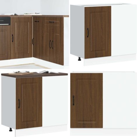 Mueble bajo de cocina Kalmar madera ingeniería de roble marrón - Almacenamiento bajo cocina - Mueble bajo cocina