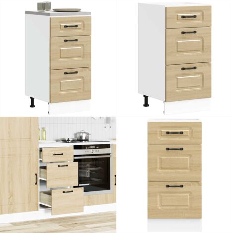 Mueble bajo de cocina Kalmar madera ingeniería de roble sonoma - Mueble bajo de cocina - Almacenamiento bajo cocina