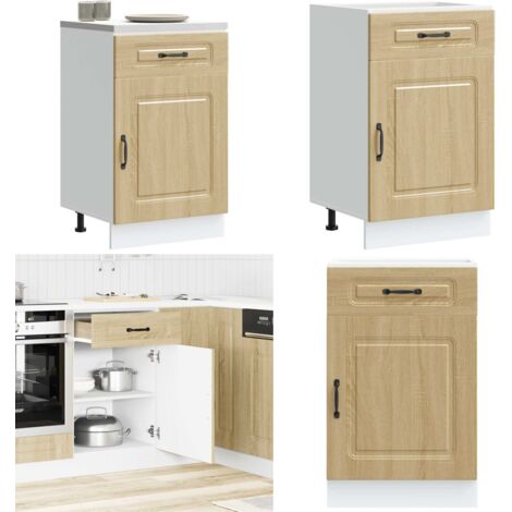 Mueble bajo de cocina Kalmar madera ingeniería roble Sonoma - Almacenamiento bajo cocina - Gabinete cocina