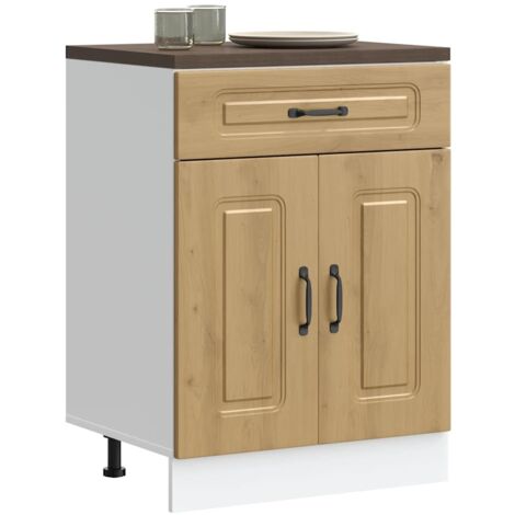 Mueble bajo de cocina Kalmar roble artesanal madera ingeniería