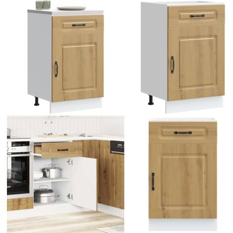 Mueble bajo de cocina Kalmar roble artesanal madera ingeniería - Almacenamiento bajo cocina - Gabinete cocina