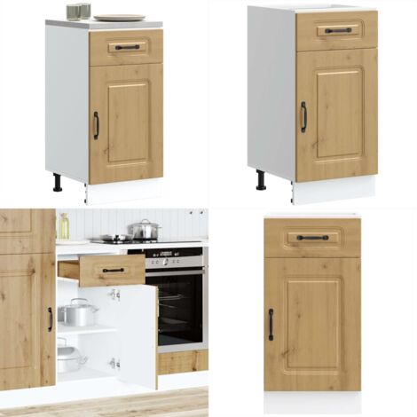 Mueble bajo de cocina Kalmar roble artesanal madera ingeniería - Almacenamiento de cocina - Gabinete de cocina