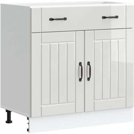 Mueble bajo de cocina Lucca blanca de alto brillo vidaXL