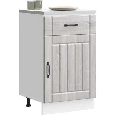 Mueble bajo de cocina Lucca madera contrachapada gris