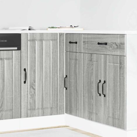 Mueble bajo de cocina Lucca madera contrachapada  gris