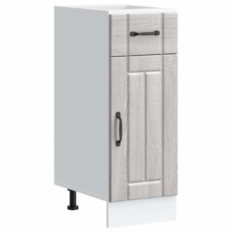 Mueble bajo de cocina Lucca madera contrachapada gris
