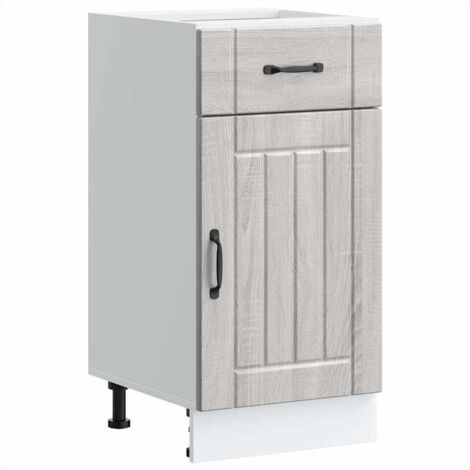 Mueble bajo de cocina Lucca madera contrachapada gris