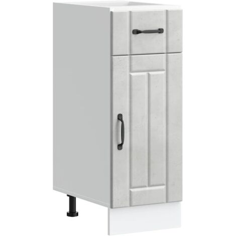 Mueble bajo de cocina Lucca madera contrachapada gris cemento